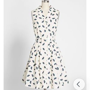 MODCLOTH Umbrella Swing Dress with Pockets & Belt
